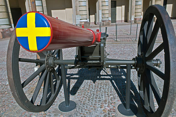 Stockholm, Sweden -April 25, 2025: Old cannon that was supposed to defend Stockholm Castle