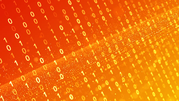 Abstract Digital technology background. Digital Wireframe Binary Code Graphic background 4K photo stock photo