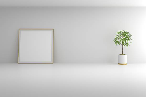 istock Modern interior with blank wall and wooden parquet, empty room, 3D rendering 2233410522