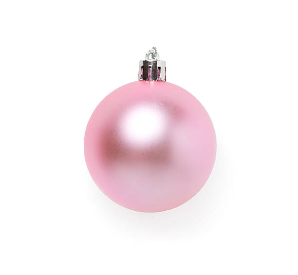 istock Pink christmas ball isolated on white, top view 2233410769