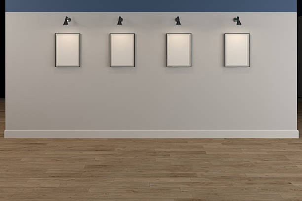 istock Modern interior with blank wall and wooden parquet, empty room, 3D rendering 2233412831