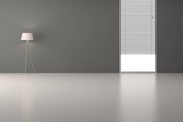 istock Modern interior with blank wall and wooden parquet, empty room, 3D rendering 2233423297