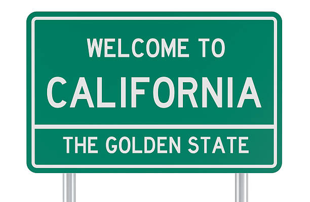 istock Welcome to California, road sign. 3D rendering 2233425597