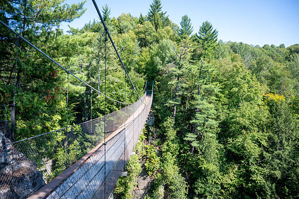 istock Suspension bridge above a canyon 2233427088