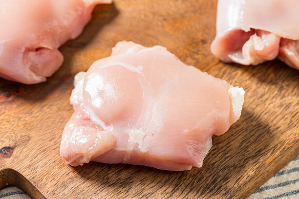 istock Free Range Raw Organic Boneless Skinless Chicken Thighs 2233445998