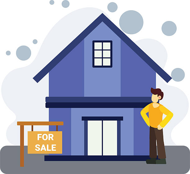 istock Man standing near house for sale illustration 2233446839