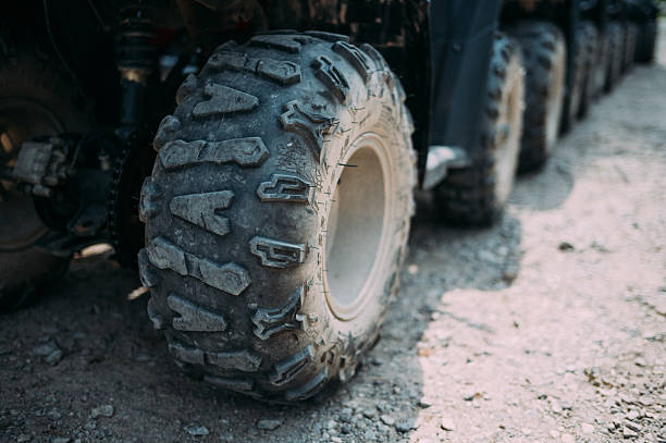 Close up of a Backhoe Truck Wheel