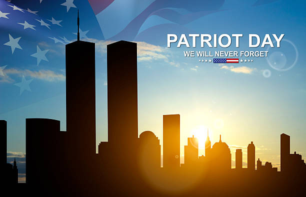 istock Twin Towers silhouette with USA flag 2233454250