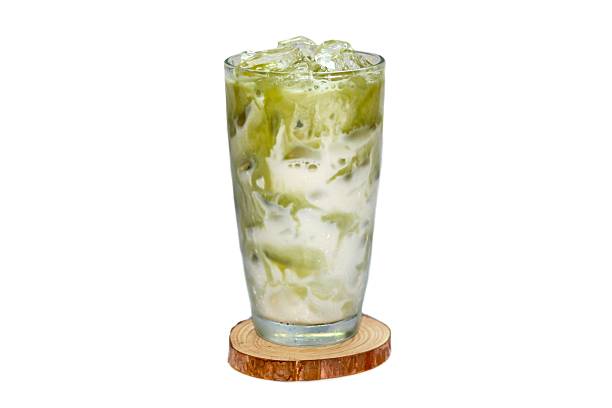 istock Ice matcha green tea put on white background. 2233454282