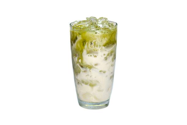 istock Ice matcha green tea put on white background. 2233454292