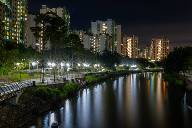 istock Punggol residential district at night, Singapore 2233466734