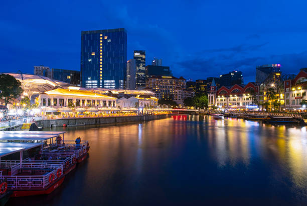 istock Beautiful Singapore river view at night. 2233466989