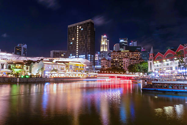 istock Beautiful Singapore river view at night. 2233467015