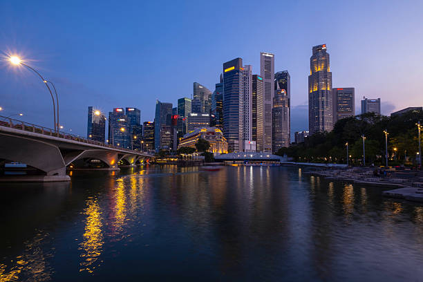 istock Beautiful Singapore river view at night. 2233467045