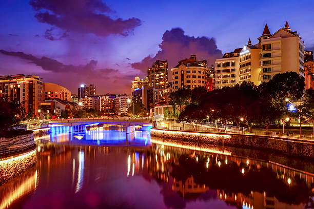 istock Beautiful Singapore river view at night. 2233467802