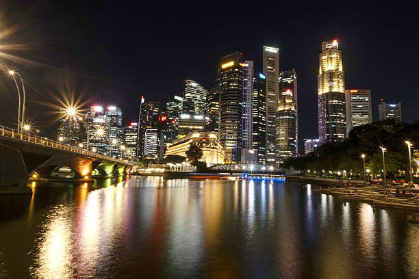 istock Beautiful Singapore river view at night. 2233467828
