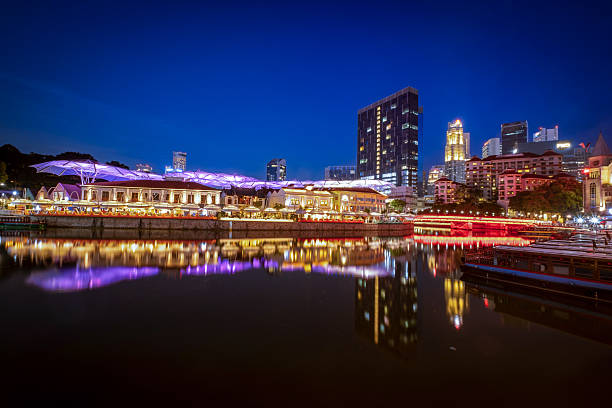 istock Beautiful Singapore river view at night. 2233467830