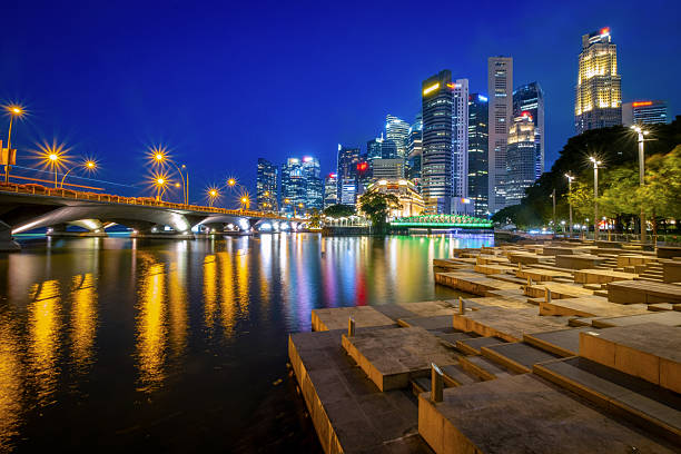 istock Beautiful Singapore river view at night. 2233467868