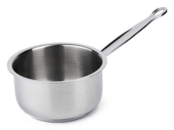 istock New silver metal stewpan on white background 2233471572