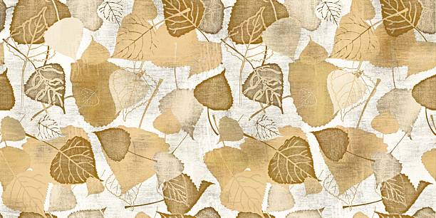 istock Colorful leaves on a painted canvas, with varying degrees of pattern and detail 2233477350