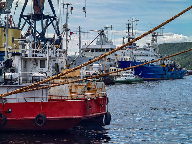 August 25, 2022, Seward, Alaska. A foggy day in Seward, Alaska creates a surreal scene at the docks.
