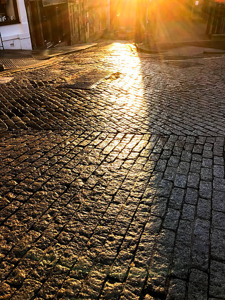 istock A brick walkway with moss growing on it, United Kingdom 2233480583