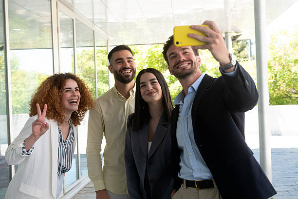 istock Business team taking a selfie in modern office 2233480906