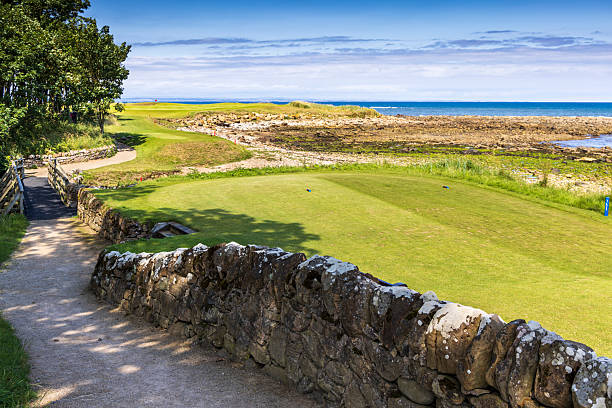 The lovely Rocky Ness, the 15th hole at Kingsbarns Golf Links, situated on the beautiful east coast of Fife in Scotland.