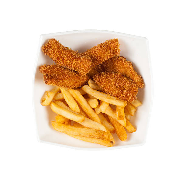 istock Delicious Fried Chicken Strips with Crispy French Fries 2233487384