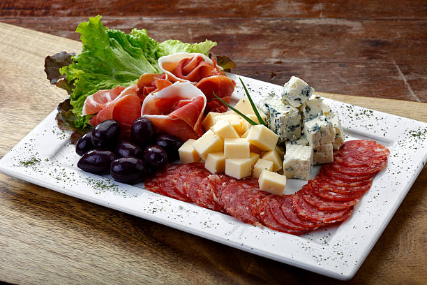 istock Cold cuts platter, parma ham, cheeses, salami and olives 2233489932