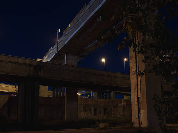 istock Concrete Overpasses and Railway Tracks at Dusk 2233494189