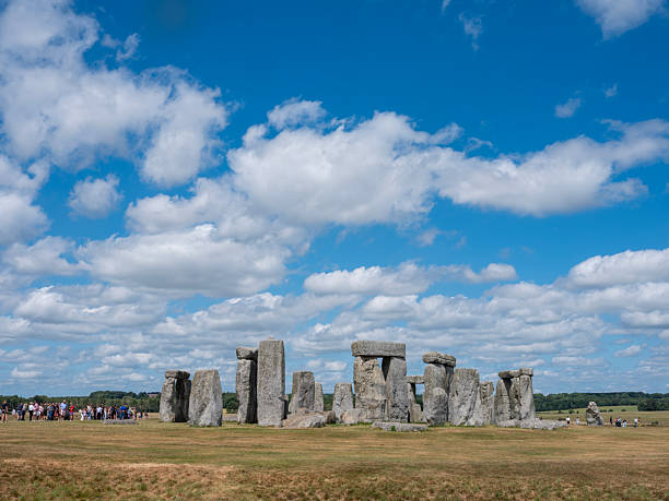Digitally enhanced composite daytime view of the stone circle at Stonehenge, a UNESCO World Heritage site near Amesbury in Wiltshire, England