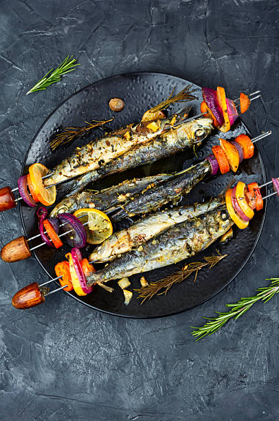 istock Tasty seafood shashlik. 2233496624
