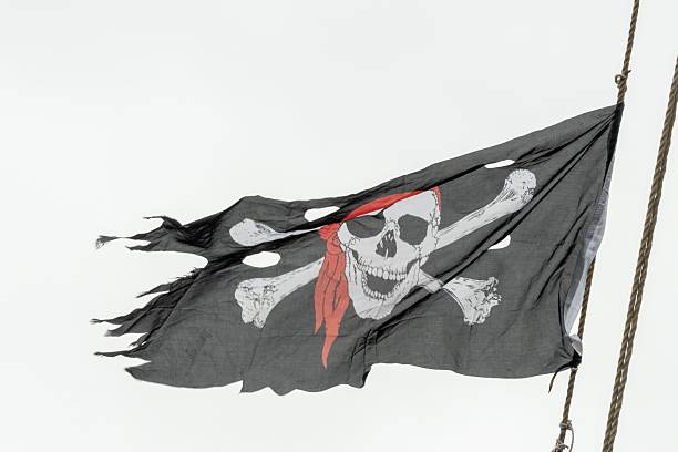 Jolly Roger pirate flag close-up
