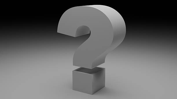 istock Close-up 3D question mark symbol against dramatic black background 2233506477
