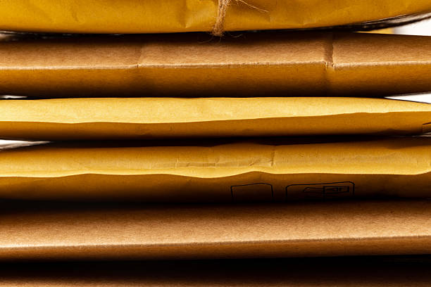stack of padded mailing envelopes