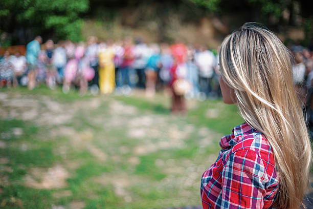 abstract spectators at a sport arena gathered for event