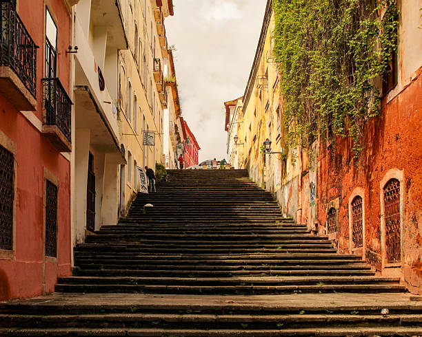 The grand staircase on Humberto de Campos street in the historic center of the city of São Luis MA, Brazil