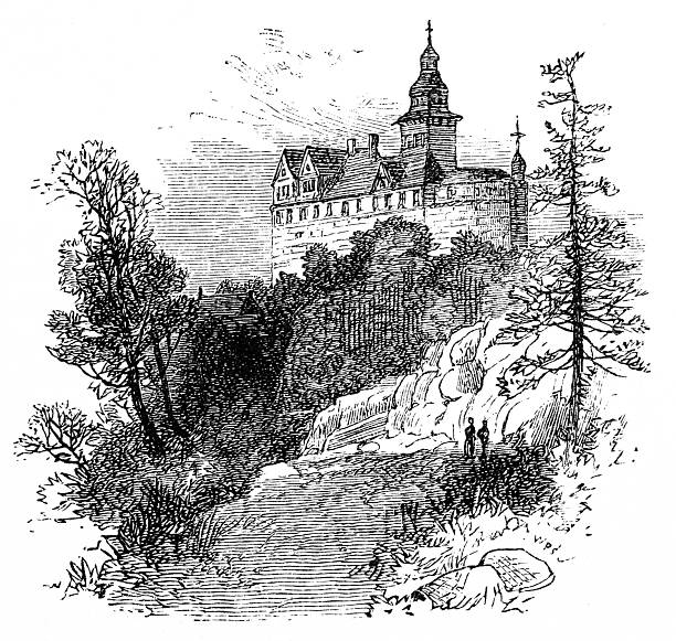Antique magazine image: Harz mountains, Falkenstein