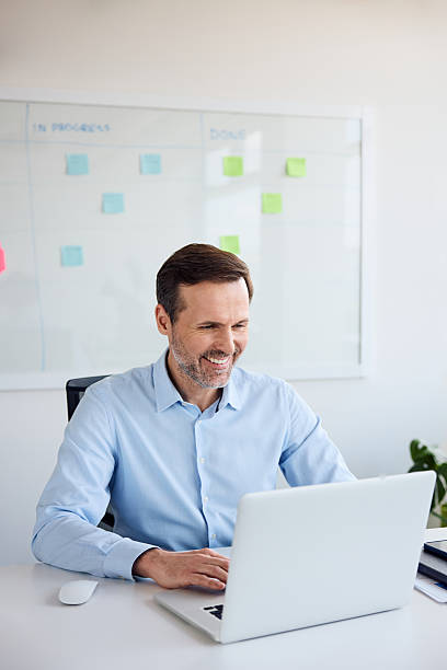 istock Mature businessman working at office using laptop 2233518539