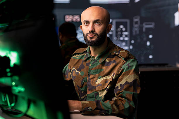 istock Agent maintaining air space superiority with radar equipment 2233520421
