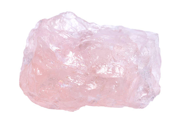 Beautiful rose quartz isolated on white. Natural gemstone