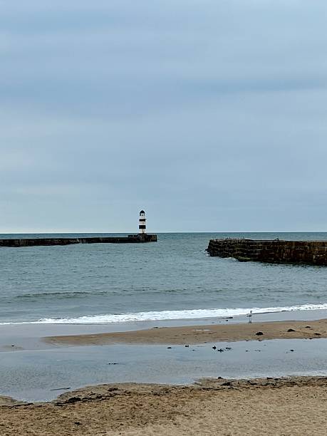 istock A distant lighthouse overlooks the bay, standing tall on the pier with calm waters stretching out. The scene evokes coastal charm, safety, and maritime heritage against a soft sky and sea. 2233532267