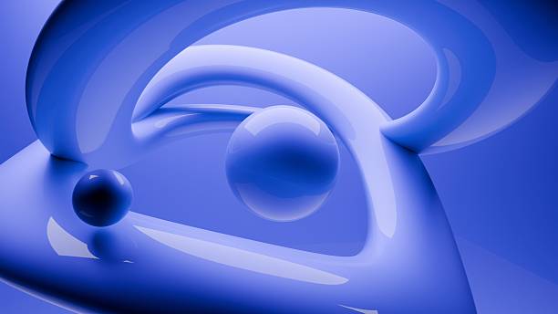 istock Fluid liquid blue chrome metal shapes and spheres abstract background. 3d illustration 2233534533