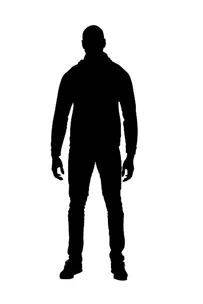 istock silhouette of   front view portrait of an african man standing on white background 2233541834