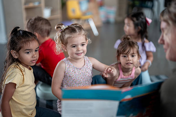 istock Children Engaged During Story Reading Time in a Diverse Classroom 2233543461
