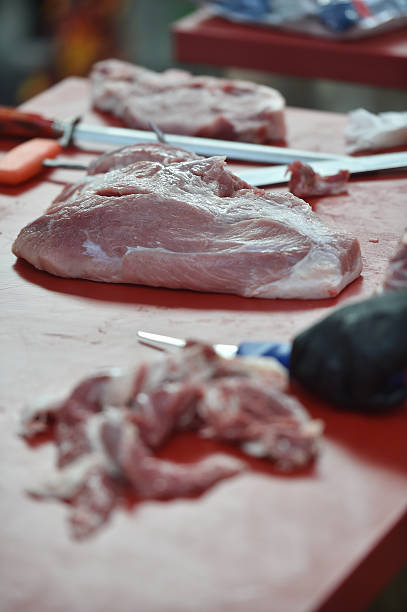 istock Butcher cutting pork primal meat cuts 2233544693