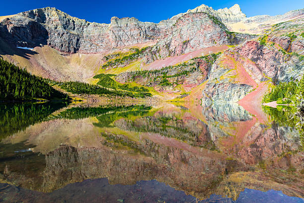istock Close up Otokomi Lake clear surface with mountains in the back 2233556499