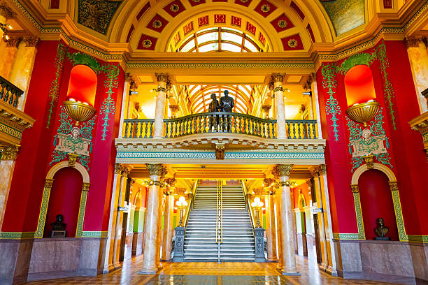 Detroit, USA - June 13, 2024: The Wayne County Building is a historic landmark and tourist attraction.