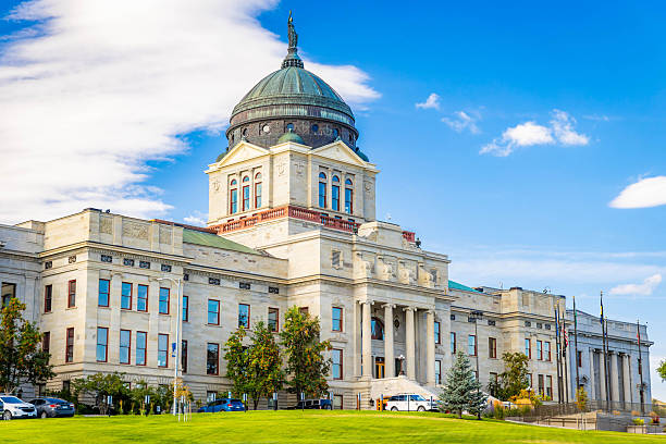 Helena, MT, USA - August 05, 2025: The Helena State Capitol building is a notable landmark and a symbol of state government and architecture in Montana